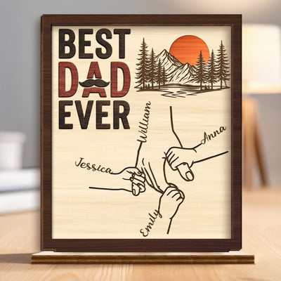 Custom 2-Layered Wooden Plaque - Personalized Father's Day Birthday Gifts For Dad, Grandpa - Memories On The Go