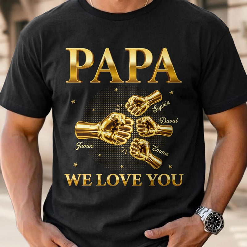 Custom Unisex T-shirt, Premium T-shirt, Hoodie – Personalized Father's Day Birthday Gifts For Dad, Grandpa – Forever Blessed With Dad