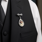 Custom Photo Teardrop Pin - Personalized Memorial Sympathy Graduation Gifts For Him, Her - Always Close, Always Loved