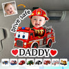 Custom Photo Acrylic Car Visor Clip - Personalized Father's Day Gifts For Dad, Grandpa - Love Rides With You Always