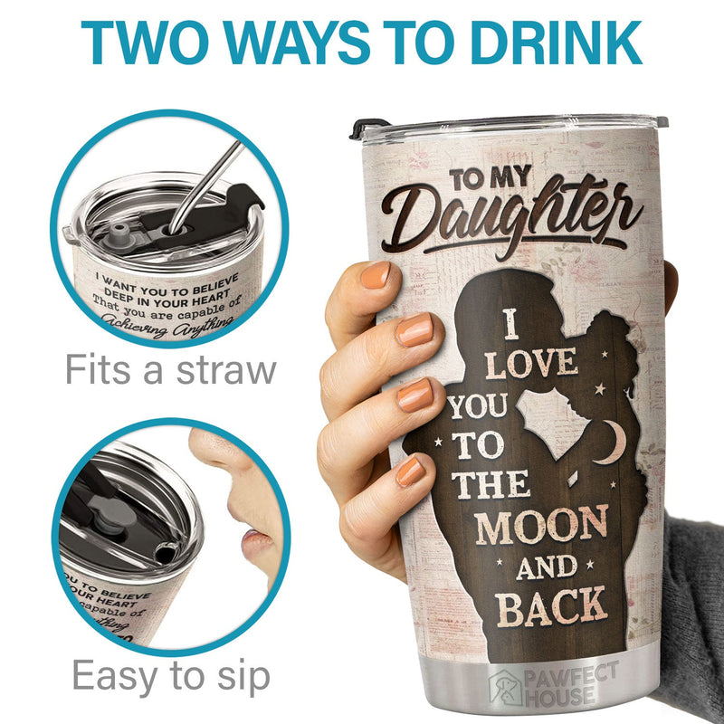 You Either Win Or Learn Just Go Forth And Aim For The Skies - Tumbler - To My Daughter, Gift For Daughter, Daughter Gift From Dad, Birthday Gift For Daughter