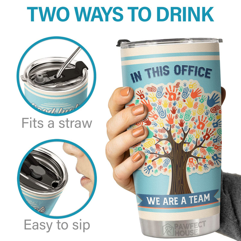 Good Luck! Finding Better Coworkers Than Us! We'll Really Miss You! - Tumbler - Coworker, Office, Employee Appreciation, Farewell Gift, Work Friend, Colleagues Friendship