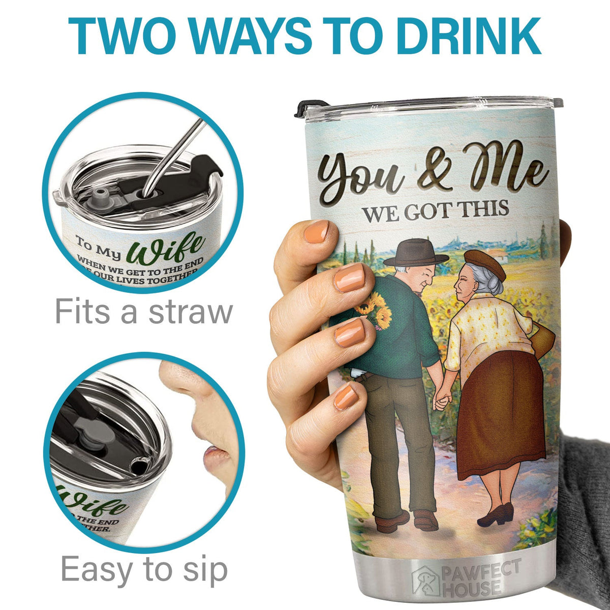 Thank You For Always Being There For Me The One Who Needs You Till The End - Tumbler - To My Wife, Gift For Wife, Anniversary, Engagement, Wedding, Marriage Gift