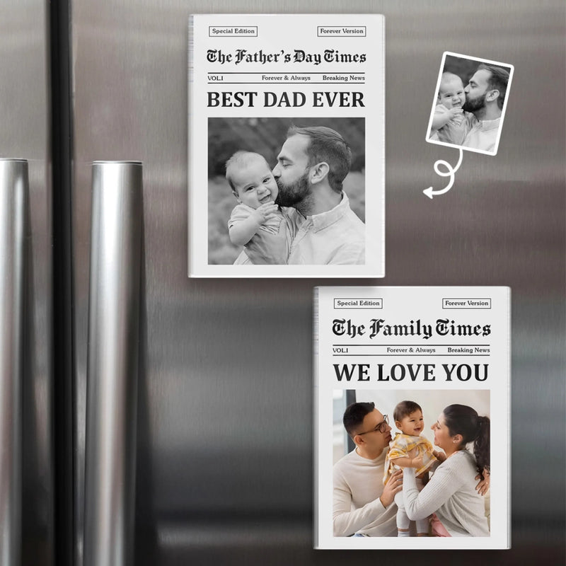Custom Photo Acrylic Fridge Magnet - Personalized Father's Day Birthday Gifts For Dad, Grandpa - The Best Dad Days Begin Now