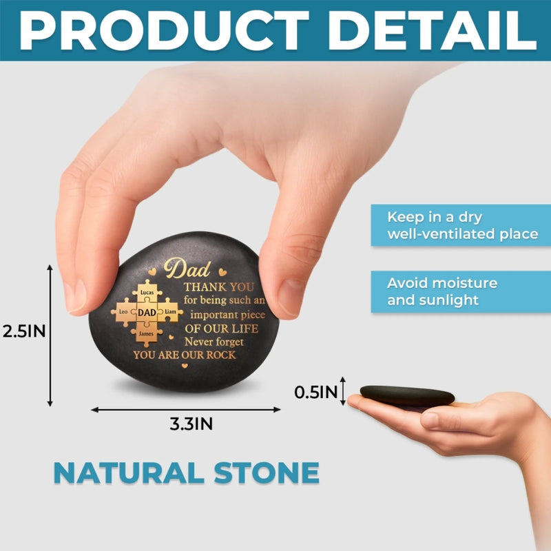 Custom Printed Rock - Personalized Father's Day Gifts For Dad, Grandpa - A Father Like No Other