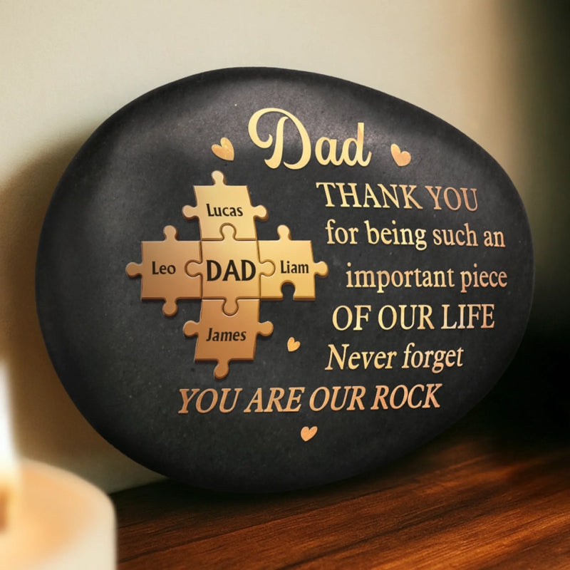 Custom Printed Rock - Personalized Father's Day Gifts For Dad, Grandpa - A Father Like No Other