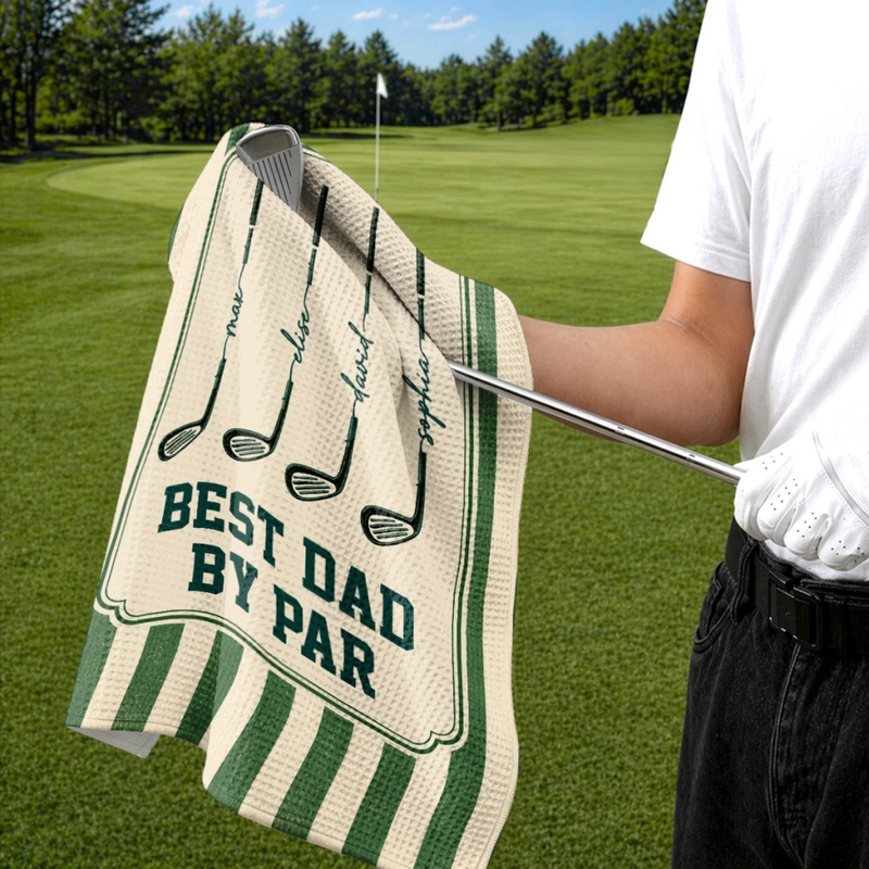 Custom Golf Towel - Personalized Father's Day Birthday Golf Gifts For Dad, Grandpa - Golf More Worry Less