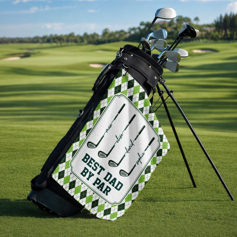 Custom Golf Towel - Personalized Father's Day Birthday Golf Gifts For Dad, Grandpa - Golf More Worry Less