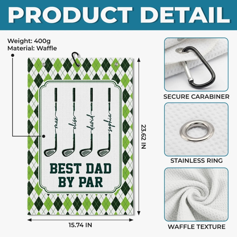 Custom Golf Towel - Personalized Father's Day Birthday Golf Gifts For Dad, Grandpa - Golf More Worry Less