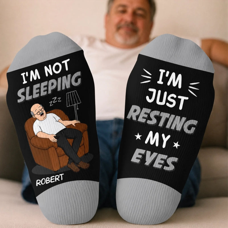 Custom Crew Socks - Personalized Father's Day Gifts For Dad, Grandpa - Professional Eye Rester