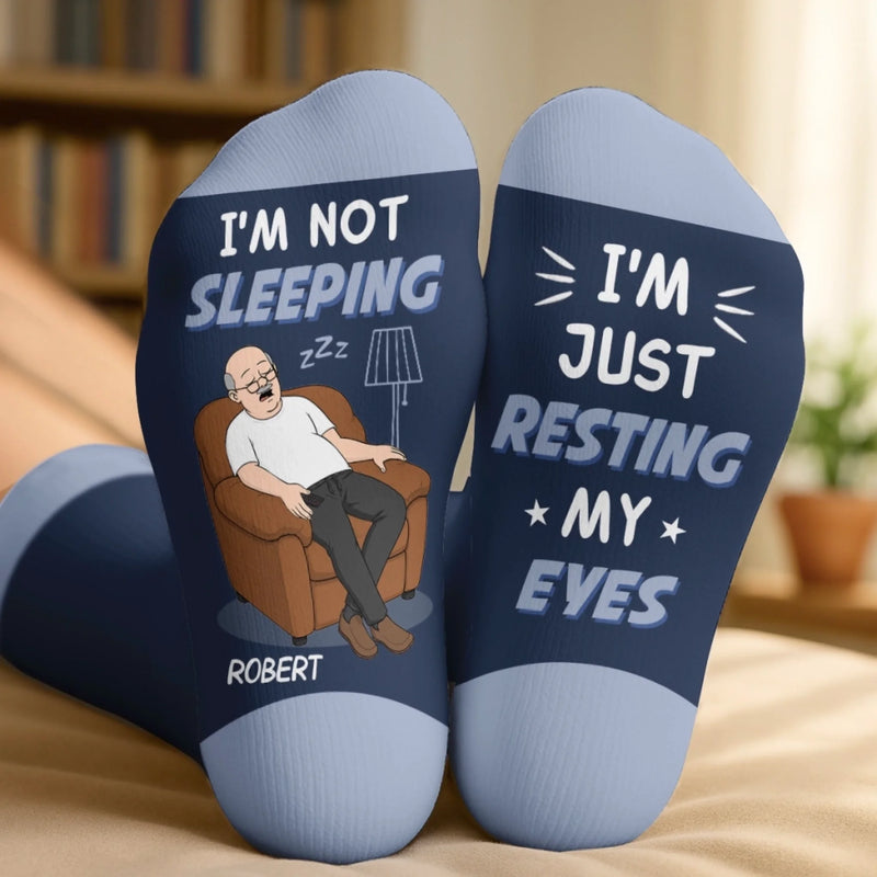Custom Crew Socks - Personalized Father's Day Gifts For Dad, Grandpa - Professional Eye Rester