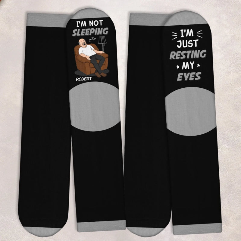 Custom Crew Socks - Personalized Father's Day Gifts For Dad, Grandpa - Professional Eye Rester
