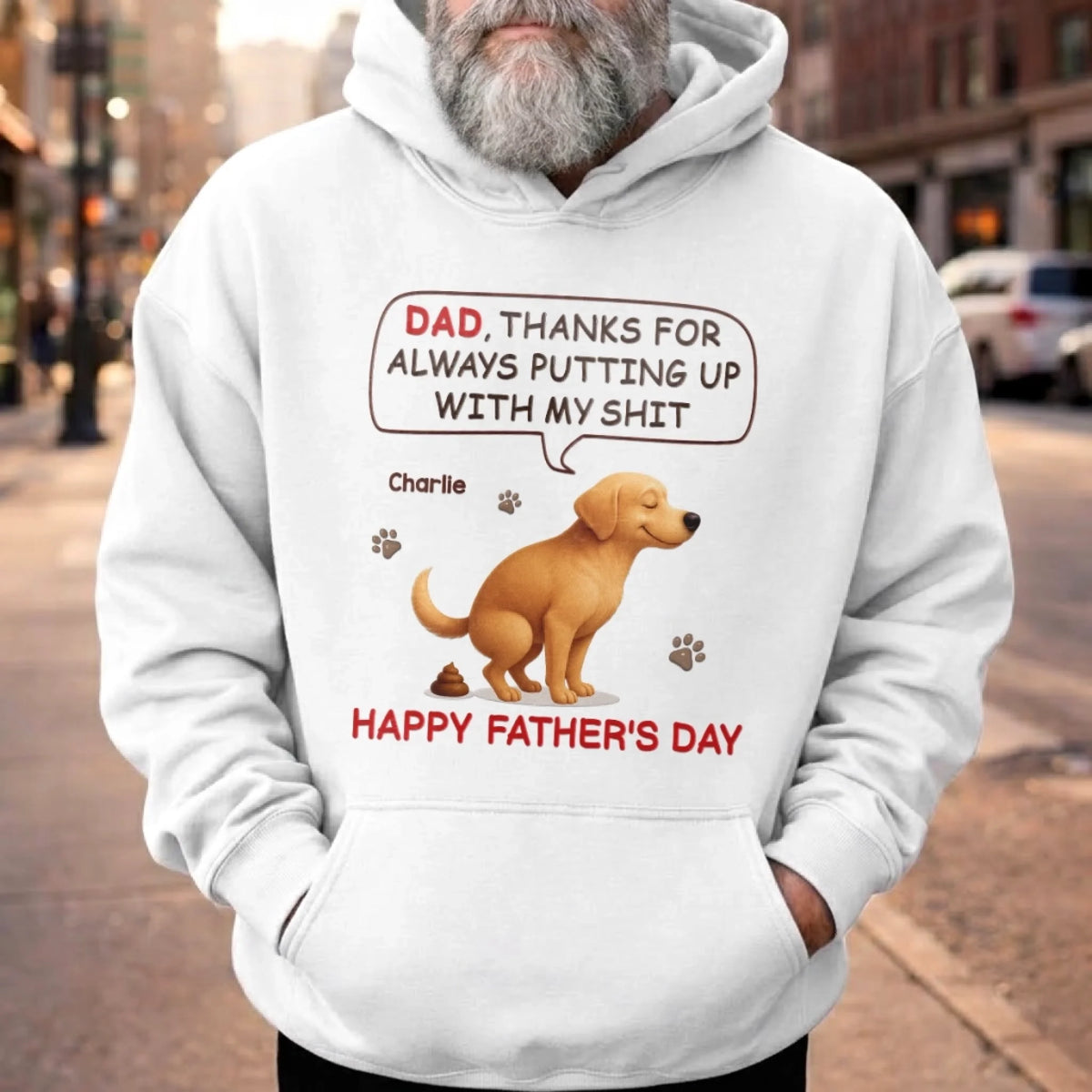 Custom Unisex T-shirt, Premium T-shirt, Hoodie - Personalized Father's Day Gifts For Dog Cat Lovers, Dog Dad And Mom, Cat Owners - Peak Dad Joke Energy