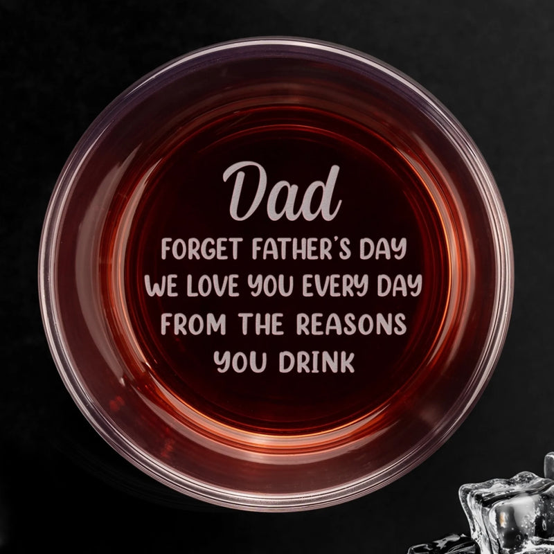 Custom Whiskey Glass With Bottom And Side Engraving - Personalized Father's Day Birthday Gifts For Dad, Grandpa, Wine, Bourbon, Whiskey Lovers - Reserved For Legends