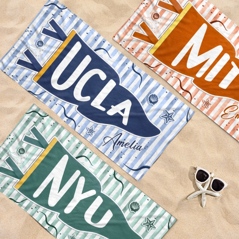 Custom Beach Towel - Personalized Summer Vacation And Travel, Graduation Gifts For Best Friends, Family - Straight Outta Graduation Season