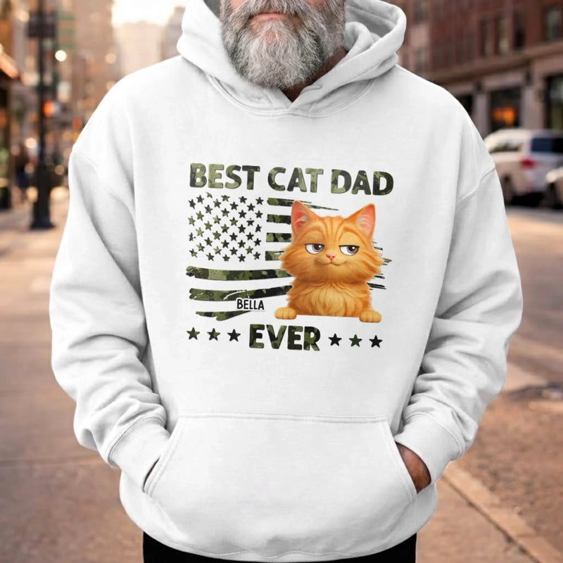 Custom Unisex T-shirt, Premium T-shirt, Hoodie - Personalized Father's Day Gifts For Dog Cat Lovers, Dog Dad And Mom, Cat Owners - Happiness Has Four Paws