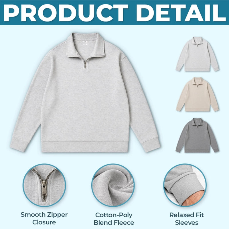 Custom Unisex Quarter Zip Sweatshirt - Personalized Father's Day Gifts For Dog Cat Lovers, Dog Dad And Mom, Cat Owners - Walking Partner For Life