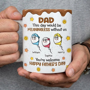 Custom 3D Inflated Effect Printed Mug - Personalized Father's Day Birthday Gifts For Dad, Grandpa - Delight In Every Sip