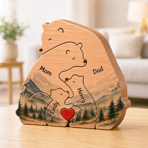 Custom Shaped Wooden Art Puzzle - Personalized Father's Day Birthday Gifts For Dad, Grandpa - Family Is Our Greatest Adventure
