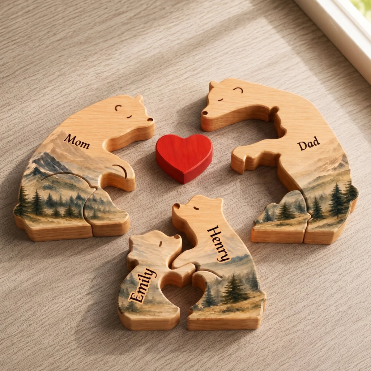 Custom Shaped Wooden Art Puzzle - Personalized Father's Day Birthday Gifts For Dad, Grandpa - Family Is Our Greatest Adventure
