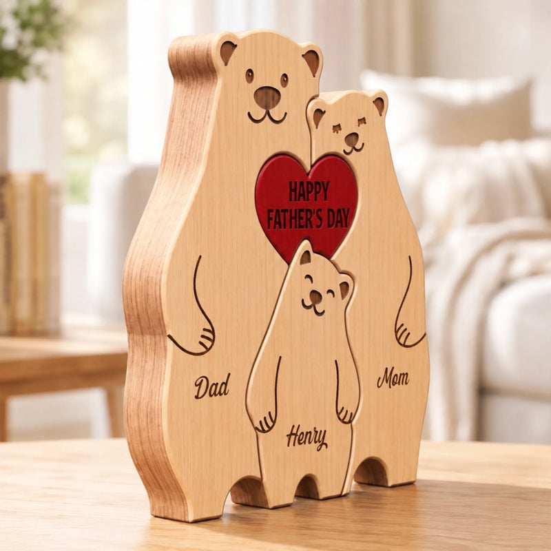 Custom Shaped Wooden Art Puzzle - Personalized Father's Day Birthday Gifts For Dad, Grandpa - Together Is Our Favorite Place