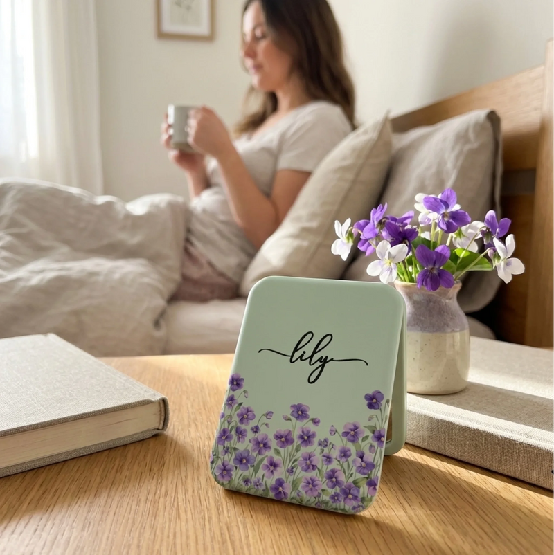 Custom LED Compact Makeup Mirror - Personalized Best Friend Birthday Gifts For Women, Besties, Sisters, BFF - Beauty On The Go