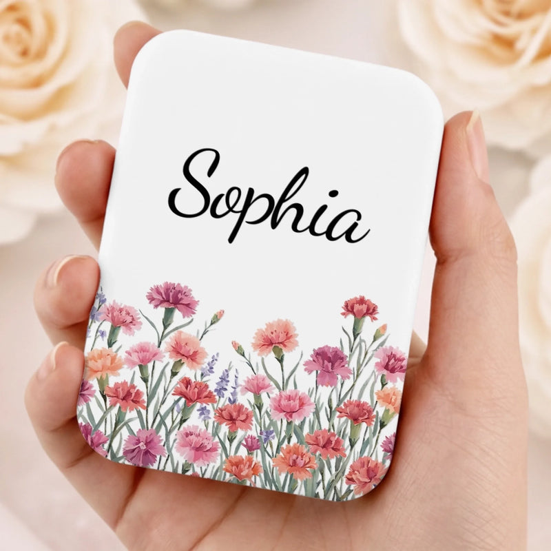 Custom LED Compact Makeup Mirror - Personalized Best Friend Birthday Gifts For Women, Besties, Sisters, BFF - Beauty On The Go