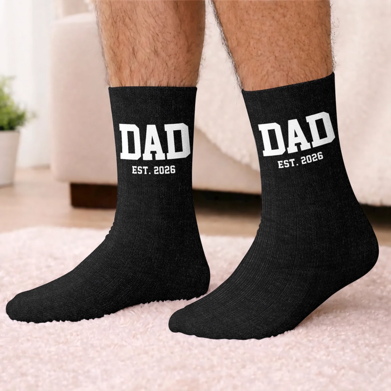 Custom Crew Socks - Personalized Father's Day Birthday Gifts For New Dads, New Grandpas - New Adventures Await