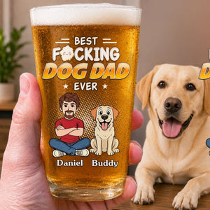 Custom Beer Glass - Personalized Father's Day Birthday Gifts For Dog Cat Lovers, Dog Dad And Mom, Cat Owners - Cheers To Pet Parenthood