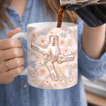 Custom 3D Inflated Effect Printed Mug - Personalized Birthday Gifts For Mom, Grandma - Floral Family Keepsake
