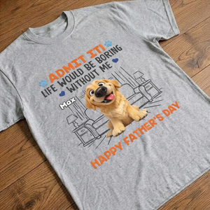 Custom Unisex T-shirt, Premium T-shirt, Hoodie - Personalized Father's Day Gifts For Dog Cat Lovers, Dog Dad And Mom, Cat Owners - Happiness Comes With Four Paws