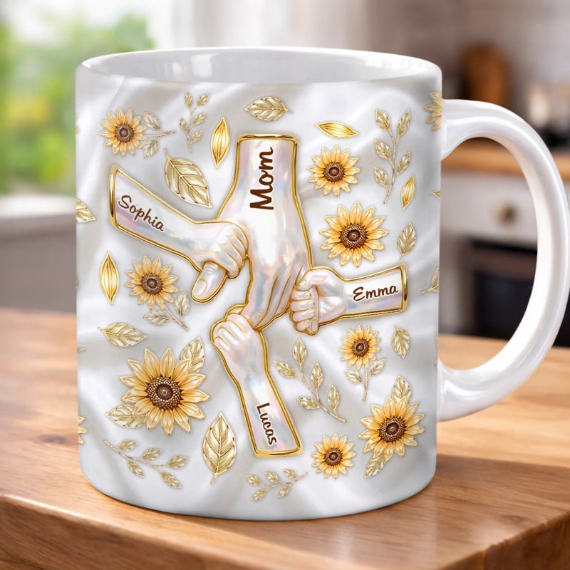 Custom 3D Inflated Effect Printed Mug - Personalized Birthday Gifts For Mom, Grandma - Her Little Sunshines