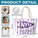 Custom Beach Bag - Personalized Summer Vacation And Travel, Graduation Gifts For Him, Her - Poolside Campus Pride