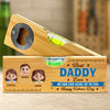Custom Wooden Bottle Opener With Built-in Spirit Level - Personalized Father's Day Birthday Gifts For Dad, Grandpa - Forever Grateful For Dad
