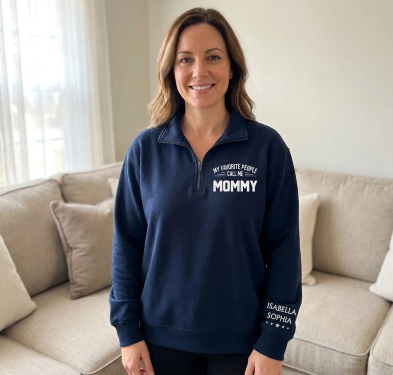 Custom Unisex Quarter Zip Sweatshirt - Personalized Father's Day Birthday Gifts For Dad, Grandpa - My Greatest Blessings Call Me Papa