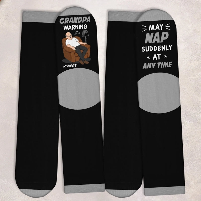 Custom Crew Socks - Personalized Father's Day Gifts For Dad, Grandpa - Sleepiest Legend Alive