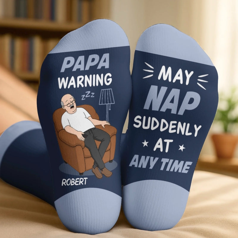 Custom Crew Socks - Personalized Father's Day Gifts For Dad, Grandpa - Sleepiest Legend Alive