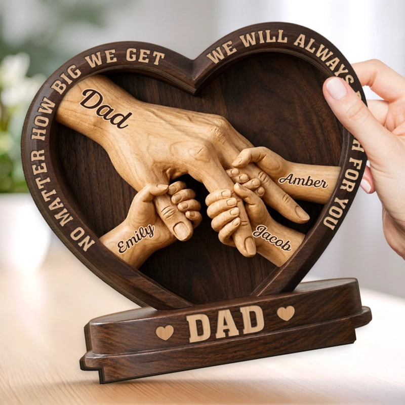 Custom 2-Layered Wooden Plaque - Personalized Father's Day Birthday Gifts For Dad, Grandpa - Crafted With Love