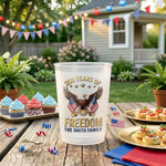Custom Party Cups - Personalized America 250th Anniversary Gifts For Mom, Dad, Brother, Sister, Kids - Born To Stand Strong