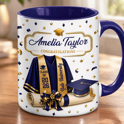 Custom Accent Mug - Personalized Graduation Gifts For Him, Her - The Grad Era Begins