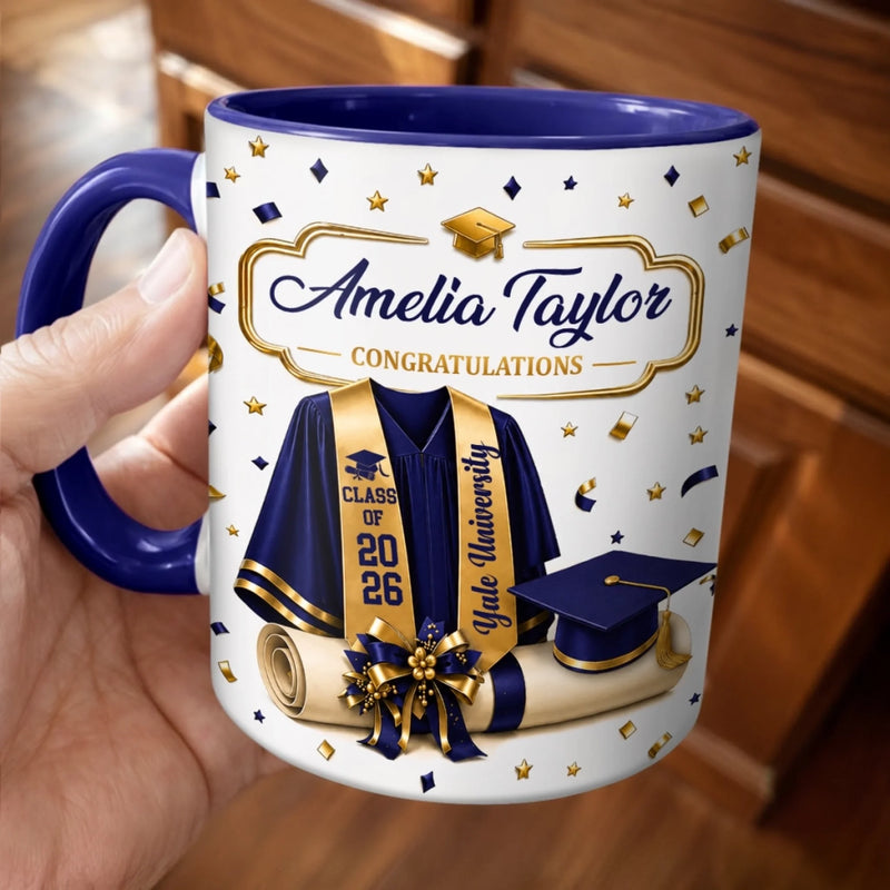 Custom Accent Mug - Personalized Graduation Gifts For Him, Her - The Grad Era Begins