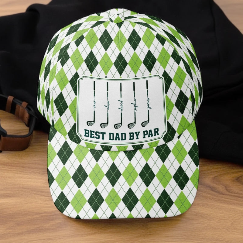 Custom Hat, All Over Print Classic Cap - Personalized Birthday Golf Gifts For Dad, Grandpa - Golf Is My Happy Hour