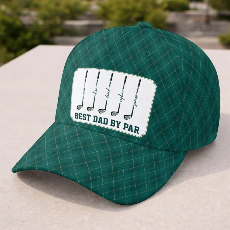 Custom Hat, All Over Print Classic Cap - Personalized Birthday Golf Gifts For Dad, Grandpa - Golf Is My Happy Hour