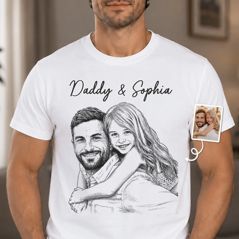 Custom Photo Unisex T-shirt, Premium T-shirt, Hoodie - Personalized Father's Day Birthday Gifts For Dad, Grandpa, Husband - Side By Side With Dad Always