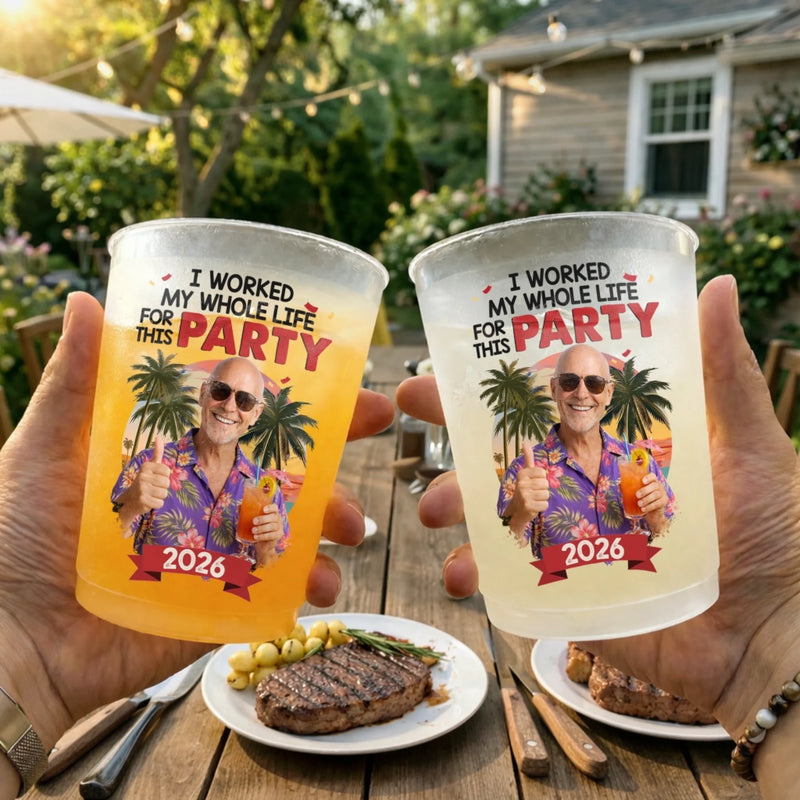 Custom Photo Party Cups - Personalized Retirement Gifts For Women, Men - The Legend Has Retired