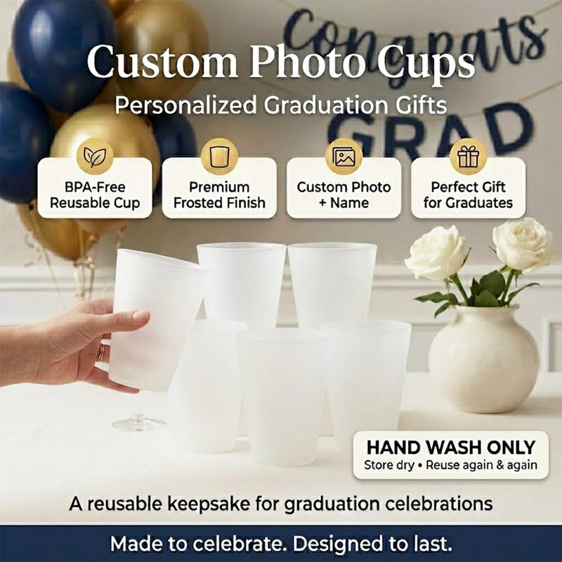 Custom Photo Graduation Cups - Personalized Graduation Gifts For Him, Her - The Future Is Yours