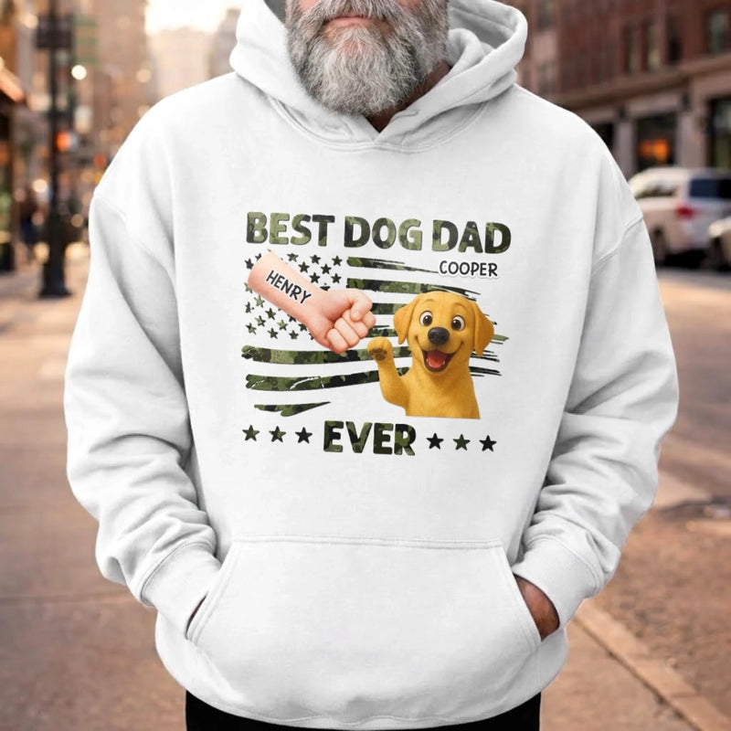 Custom Unisex T-shirt, Premium T-shirt, Hoodie - Personalized Father's Day Gifts For Dog Cat Lovers, Dog Dad And Mom, Cat Owners - Blessed By Paws & Love