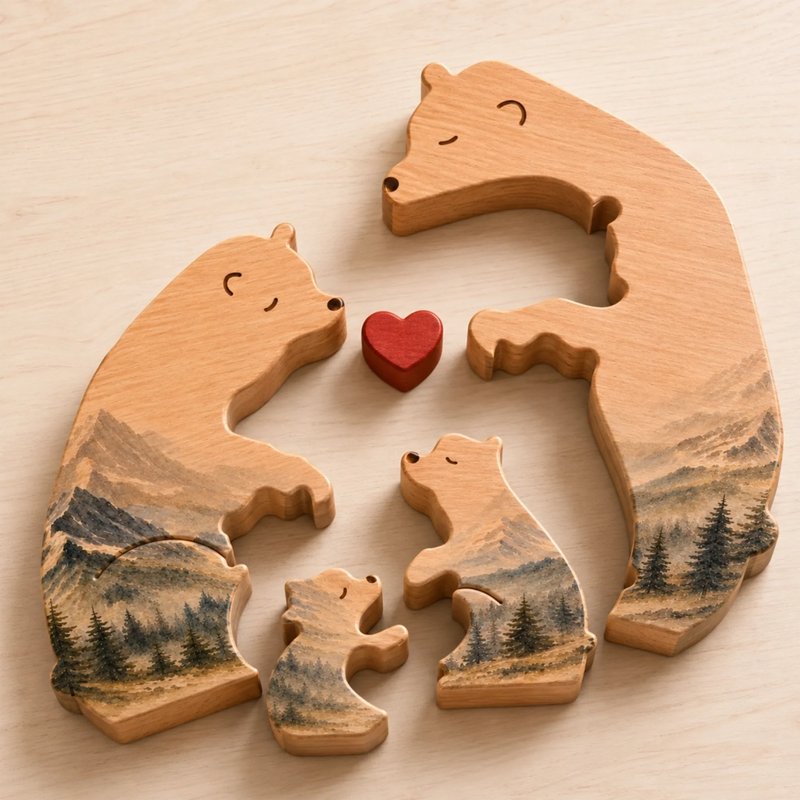 Custom Shaped Wooden Art Puzzle - Personalized Father's Day Birthday Gifts For Dad, Grandpa - Family Is Our Greatest Adventure