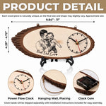 Custom Photo Wooden Clock - Personalized Father's Day Birthday Gifts For Dad, Grandpa - Dad Makes The World Brighter