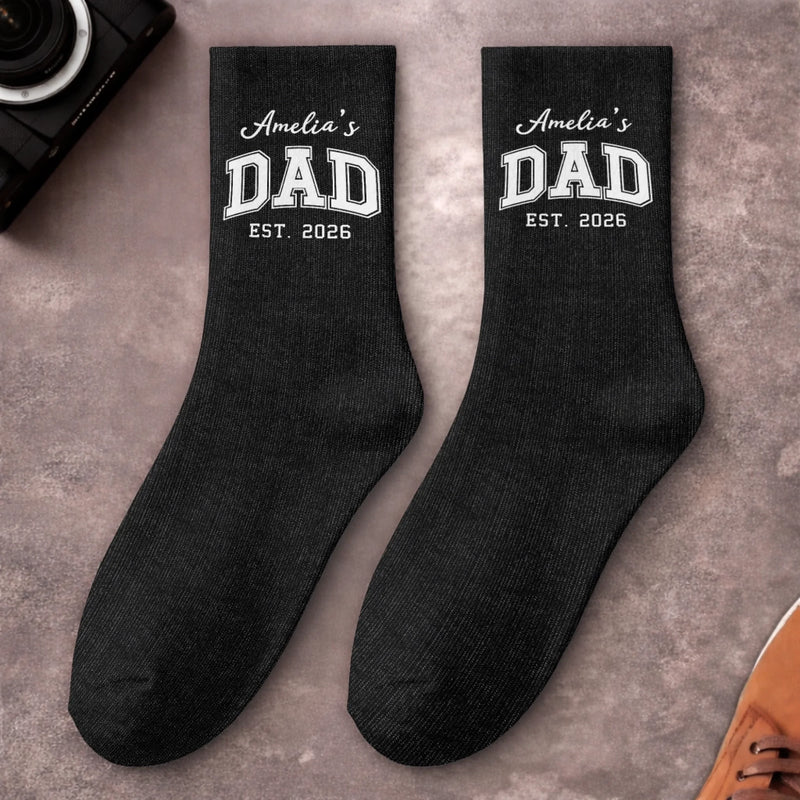 Custom Crew Socks - Personalized Father's Day Gifts For New Dads, New Grandpas - Promoted To Dad